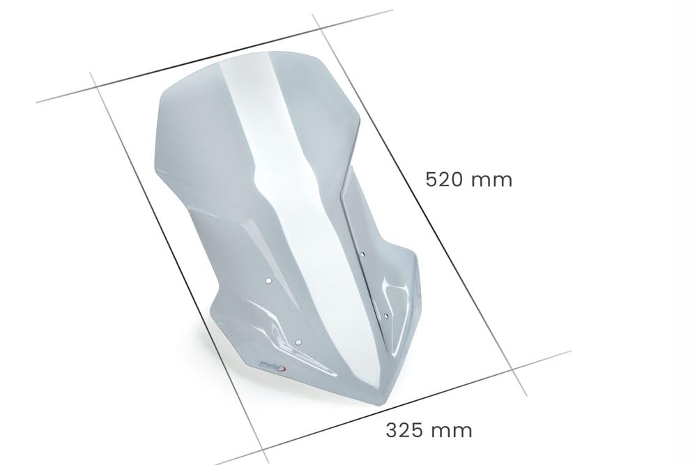 Puig 8910H Cupolino Touring alto e aerodinamico in acrilico CN da 4 mm con profilo arrotondato, zona superiore piatta e deflettori che migliorano la protezione, Fumé