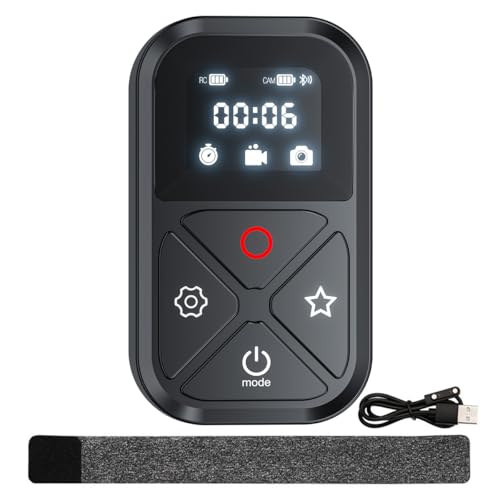 Sarini Wireless Remote Control for GoPro Hero 11/10/9/8/MAX with LED Display Menu Display Bluetooth Remote Control Simultaneous Control of Five Cameras