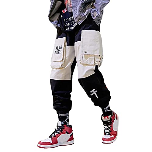 MFCT Men's Kanji Sins Streetwear Cargo Joggers (Small) Black