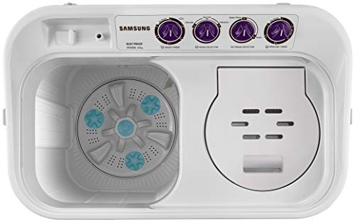 Image of Samsung 6.5 Kg Inverter 5 star Semi-Automatic Top Loading Washing Machine Appliance (WT665QPNDRPXTL, Light Grey, Double storm technology)