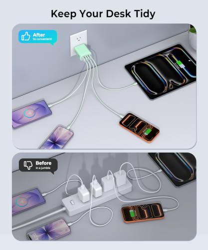 Image of [2-Pack] 40W USB C Charger Block, Multiple Ports Wall Plug Power Adapter