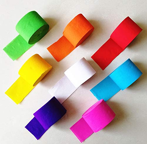 91.8 Feet Party Streamer Paper Decorations Crepe Paper for Birthday, Wedding, Concert and Various Festivals (8 Rolls) - Thumbnail 6