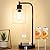 Industrial Table Lamp with 2 USB Charging Ports, Fully Stepless Dimmable Modern Nightstand Lamp, Glass Shade Bedside Desk Lamp for Bedroom Living Room Office, 6W 2700K LED Edison Bulb Included
