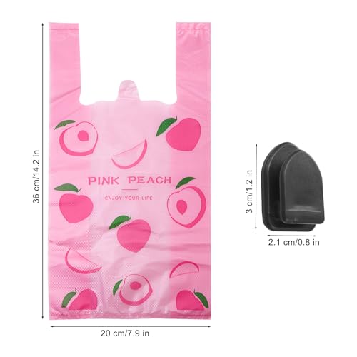 Image of Car Trash Bag Hanging Disposable Car Garbage Bag Pack of 200 Small Auto Trash Bag for Car with 4 Hook for Car Kitchens Bedrooms Offices During Travel and Camping (Pink)