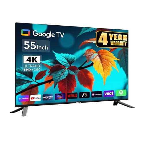 Image of IBELL 138 cm (55 inches) Frameless 4K Ultra HD Smart QLED Google TV, 4 Year Warranty, 2GB RAM (Black)