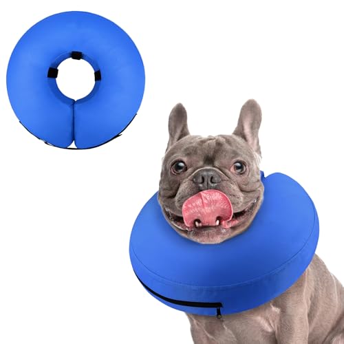 Image of Supet Inflatable Dog Cone Collar for Large Medium Small Dogs, Soft Cone Collar for Dogs Cats, ECollar Doggie Neck Donut Dog Cone Alternative After Surgery