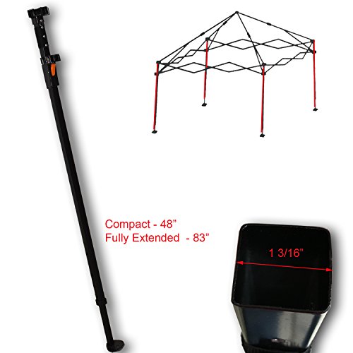 Canopy Adjustable Leg for Ozark Trail, First UP, ABBA Instant 10' x 10' Straight Leg Canopy Gazebo with Slider and Cap Replacement Parts - Thumbnail 2