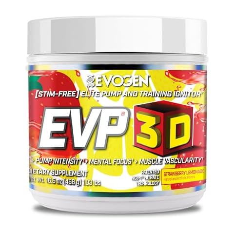 Evogen EVP 3D - Stim Free Pre Workout Powder for Men & Women | Sugar Free Non Stim Preworkout with Beta Alanine and Creatine for Energy & Pump | Strawberry Lemonade | 40 Servings Cover