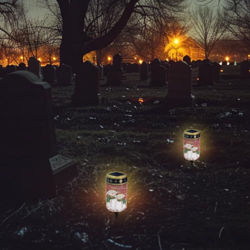 Image of Christmas Cemetery Solar Lights Flameless Candle