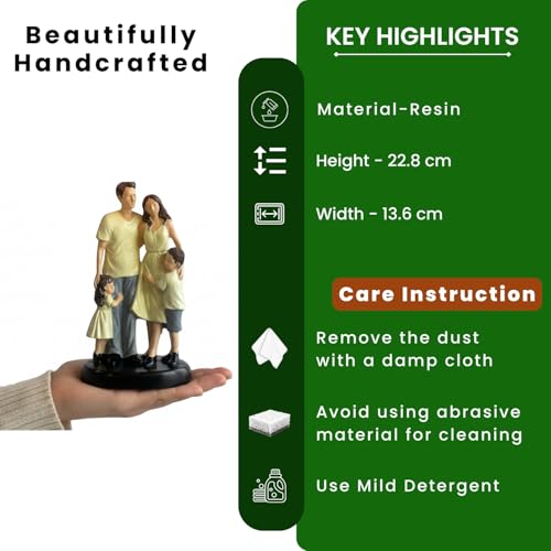 Image of ExclusiveLane 'Family Embrace' Resin Decorative Showpiece for Living Room (Hand-Crafted, 22.8 cm) Home Decoration Items for Living Room Showpieces for Home Decor Return Gifts for Housewarming