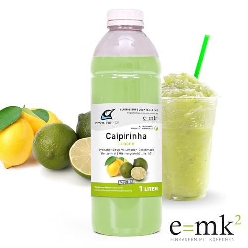 Slush-Sirup Eis 6×1 L Cocktail-&Quality-Line | Daiquiri (Erdbeere), Piña Colada (Ananas-Kokos), Caipirinha (Limette), Cherronia (Sauerkirsche), Apfel-Kiwi, Mystery Dunkle Beeren Vorteilset Deluxe – Bild 6