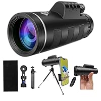 Monocular Telescope,80x100 HD High Powered Monoculars for Adults with Smartphone Adapter Tripod,Monocular for Hunting Wildlife Bird Watching Travel Camping Hiking,BAK4 Prism FMC Lens,Waterproof