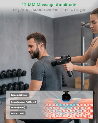 Massage Gun, Deep Tissue Percussion Massager 30 Speeds for Pain Relief