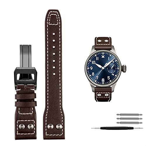 Bracelet montre cuir véritable IWC Big Pilot Spitfire pour le quotidien