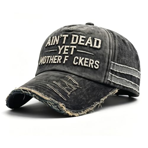 Image of Mavejoyt Ain't Dead Yet Baseball Cap, Humorous Still Not Dead Cap Grey