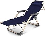 VejiA Recliner Camping Chairs Garden Loungers Folding Chair Leisure Chair Folding Chair Recliner Bed Home Balcony Garden Lounge Chair Outdoor Beach Bath Sun Lounger (Blue)