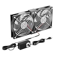 240mm PC-Lüfter, 12V Gehäuselüfter mit Netzstecker & stufenlosem Drehzahlregler (2750 RPM) - Leiser, leistungsstarker Lüfter für Computer, Server, TV,Gaming-PC,AV Kabine,Router