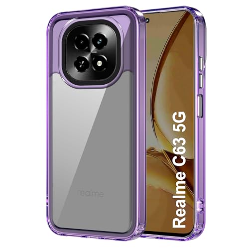 Image of Zapcase Back Case Cover for Realme C63 5G | Compatible for Realme C63 5G Back Cover | Case Cover with Camera Protection | (TPU + PC | Translucent Purple)