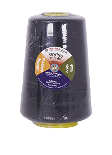 image for Mandala Crafts 4 Pack of Serger Threads Black Threads for Sergers Mach