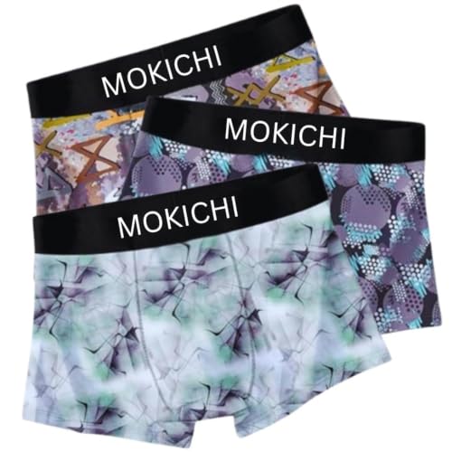 Image of Men's Printed Boxer Briefs Pack of 3 | Soft Stretch Trunks Underwear for Men | Breathable, Comfortable,