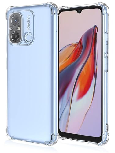 Image of BOXXO Flexible Back Cover for Mi Redmi 12C | Back Cover Transparent Clear Shockproof Case Four Corner Protection | Slim Protective Mobile Phone Cover for Mi Redmi 12C
