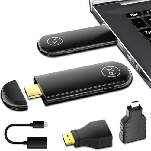 QUICKHORSE 4K Wireless HDMI Transmitter and Receiver 100FT, Plug&Play Portable 2.4G/5G Wireless HDMI...