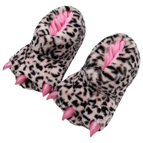 Animal Paw Slippers Bear Claw Slippers Cute Novelty Women Home Slippers Men Winter Fuzzy Paw Cotton Shoes