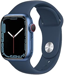Apple Watch Series 7 (GPS + Cellular, 41mm) - Blau Aluminiumgehäuse mit Abyss Blau Sportarmband - Regular (Generalüberholt)