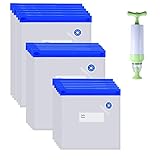 Sous Vide Bags 22 Pack Reusable Vacuum Food Storage Bags Kit, with 3 Sizes...