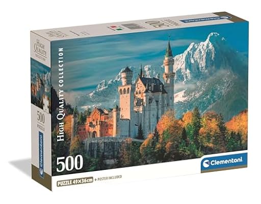 Clementoni - Puzzle Adulto 500 Piezas Collection Neuschwanstein Castle Compact Box, 35589 | Ya disponible en tu tienda friki favorita! En mundofriki.es! Clementoni - Puzzle Adulto 500 Piezas Collection Neuschwanstein Castle Compact Box, 35589 | Ya disponible en tu tienda friki favorita! En mundofriki.es!