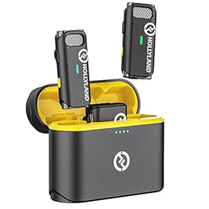 Hollyland Lark M1 Wireless Lavalier Microphone with Noise Cancellation, 656ft Transmission,8H Battery Life, Compact Wireless Lapel Microphone System for DSLR Cameras/iPhone/Android/Live Streaming