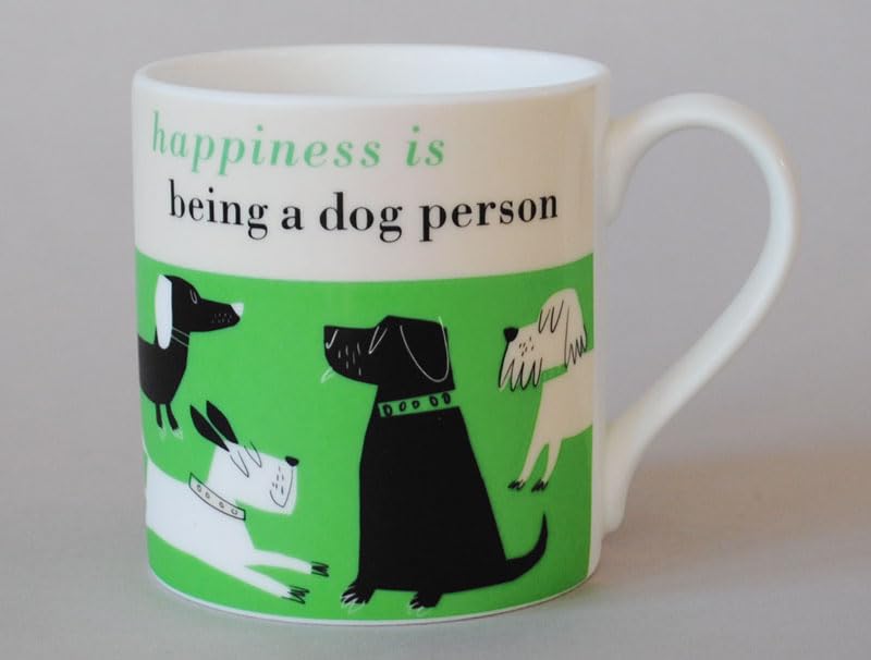 Chichi Happiness is Being a Dog Person Contemporary Bone China Mug - Stoke on Trent, England - Green