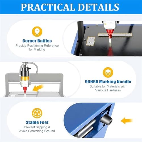 400W Electric Metal Marking Machine - Dot Peen Engraver for Metal & Steel Nameplates, Tags, and Signs, Adjustable Depth 0.05-2mm, 300x200mm Engraving Area