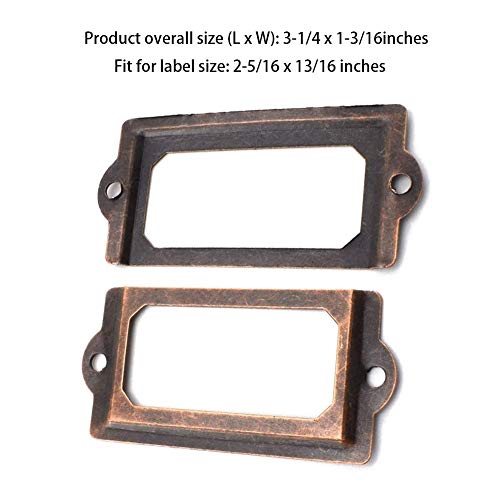 Bluecell 10Pcs 83 X 30Mm Bronze Color Metal Office File Cabinet Shelves Drawer Name Card Label Holder Frames With Screws #TOP1