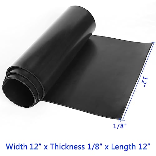 Image of WochiTV Solid Rubber Sheets Strips, 12 inch Wide x 1 /8 inch Thick x 12 inch Long Neoprene Rubber Rolls Perfect for DIY Gasket Material, Sealing, Liner, Shield, Padding, Mat