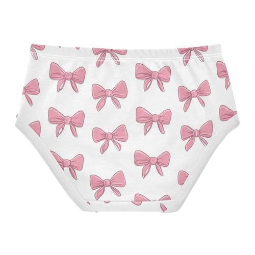 Wusikd Pink Bows (3) Girls' Underwear Cotton Girls Briefs Soft Toddler Underwear 2T2