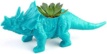 YETE Cute Triceratops PVC Flower Pot|Garden Planters Desk Decoration Plant Container Micro-landscape Non-Ceramic with Hole for Succulent/Plant/Cactus/Bonsai
