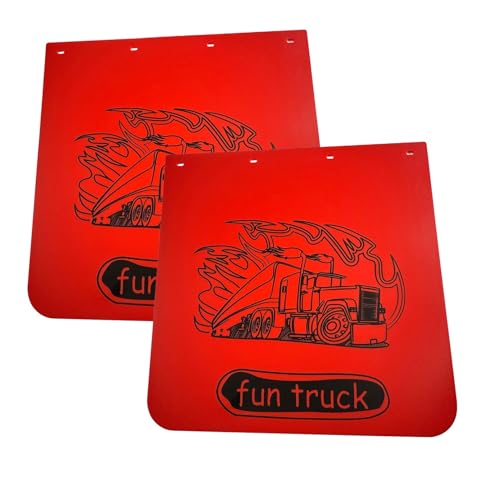 Image of BST BSSP 2PCS 24 inchx24 inch Red Straight Heavy Duty Polymer Mud Flaps, Universal Splash Mud Guard Mudflap for Semi Trucks Tractor Trailer