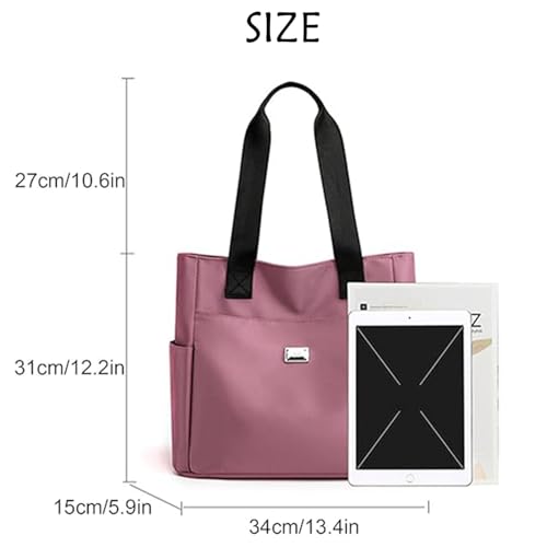 Large Capacity Water Repellent Multi Pocket Nylon Shoulder Bag,Waterproof Tote Bags for Women,Large Purses,for Work Travel2