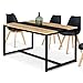IDMarket - Table à Manger Dover 6 Personnes Bande Centrale Noire Design Industriel 150 cm