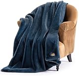 UGG Euphoria Plush Faux Fur Throw Blanket, Soft Warm Throw Blankets for Couch or Bed, Luxury Bedroom Decor, Giftable Holiday Blankets, Machine Washable, 50-inch x 70-inch, Indigo Blue