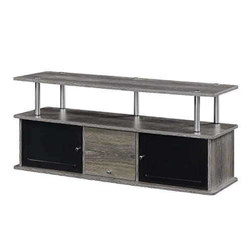 With 3 Storage Cabinets And Shelf, Weathered Gray