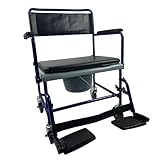 Heavy Duty Bariatric Extra Wide Mobile Wheeled Commode Chair - Up to 35 Stone User Weight