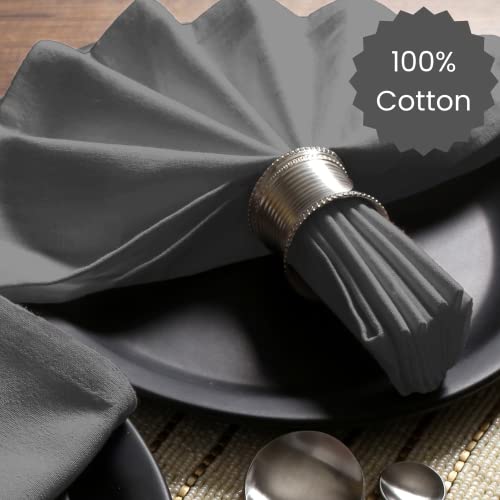 Cotton Clinic Cloth Dinner Napkins – Perfect Everyday Use Table Linen – Soft Durable Washable – Ideal For Party Wedding Farmhouse Christmas Easter – Set Of 12 (20X20 In/Grey) #TOP2