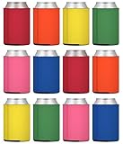 TahoeBay 12 Neoprene Can Sleeves for Standard 12 Ounce Cans Blank Beer Coolers (Multicolor, 12)