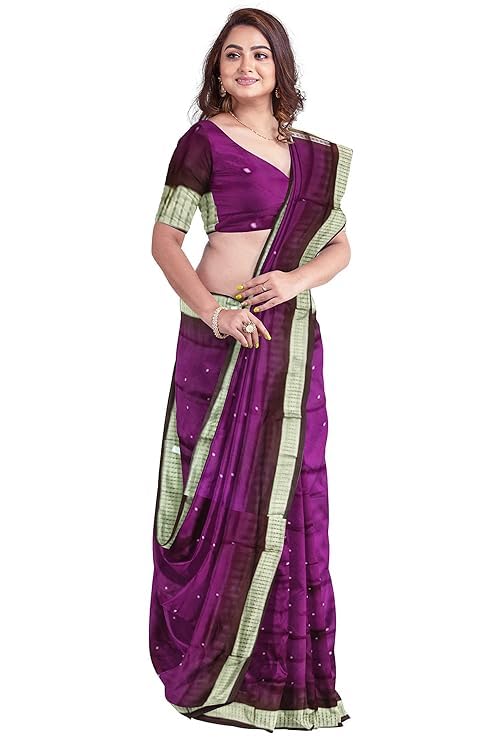 Image of Handmade Pure Bomkai Silk Saree Khandua Natural Silk Ikkat Saree For Women /Ethnic Wear /Traditonal Saree /Handloom Saree With Regular Fit Blouse Piece
