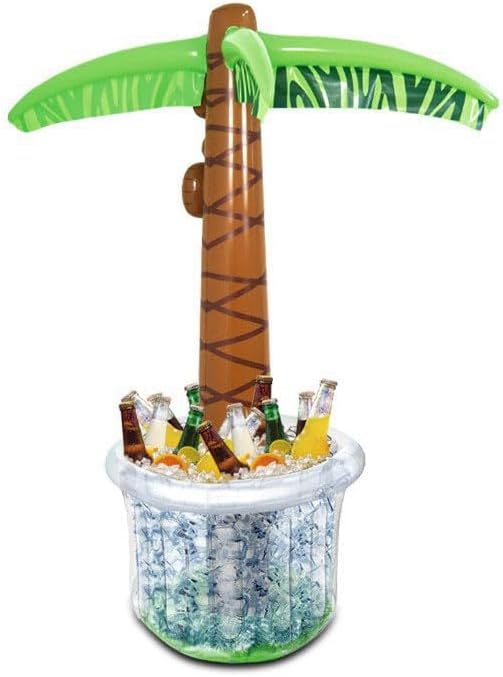 Inflatable Palm Tree Cooler, Giant Floating Pool Drink Cooler, Holds Up to 100 Cans, Large Inflatable Ice Bucket for Pool Party, Beach, BBQ, Summer Gathering