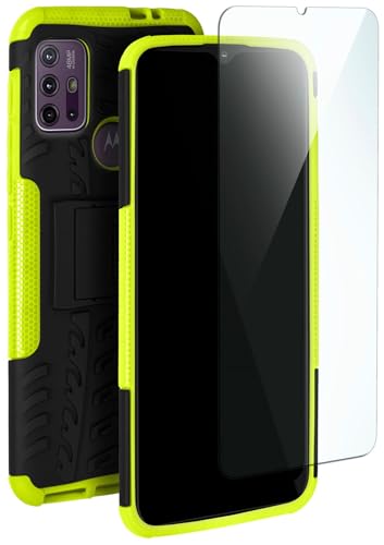 Coque de protection Motorola Moto G10 G30 robuste vert noir avec film