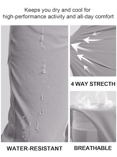 Men's Lightweight Hiking Pants Elastic Waist Water Resistant Quick-Dry Sweatpants for Running Traveling Outdoor Work Lightgrey 344