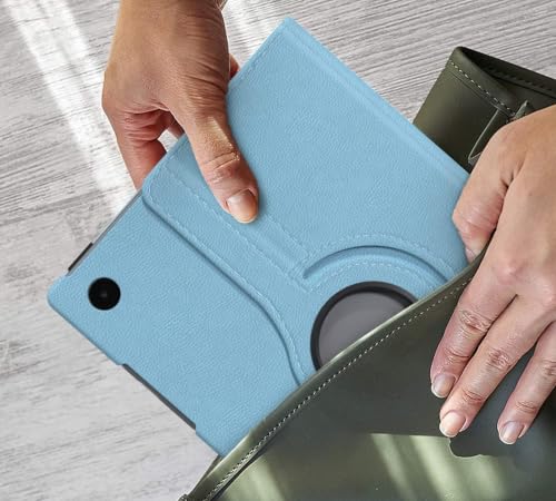 Image of M Cart Samsung Tab A8 10.5 Inch Flip Cover Leather Finish 360 Degree Rotate Flip Cover Shockproof Style Back Cover Case for Samsung Galaxy Tab A8 10.5 Inch (SM-X200 /SM-X205) (Sea Blue)